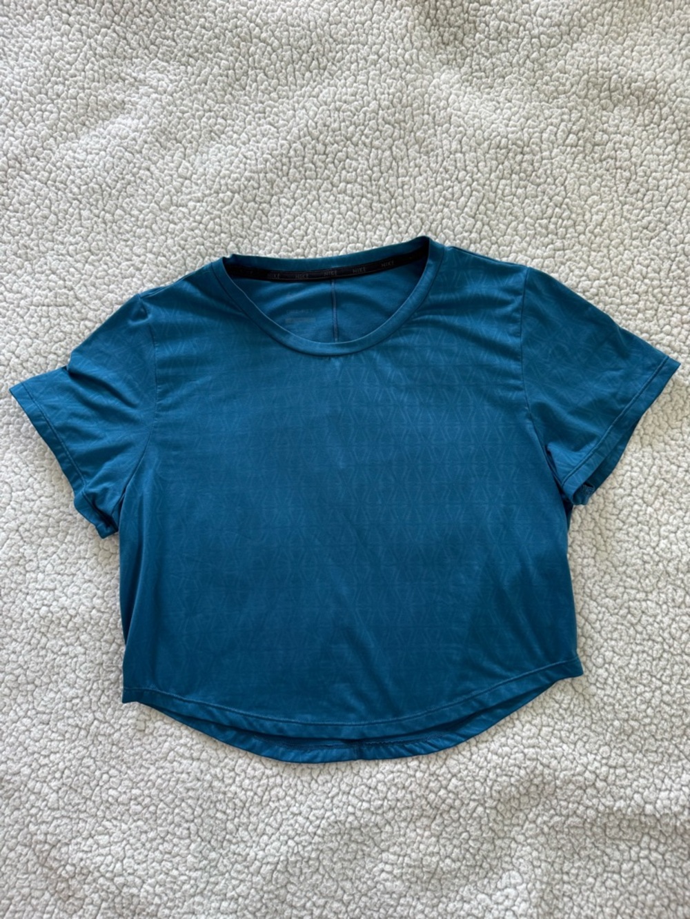 Nike Teal Athletic Short-Sleeve Crop Top